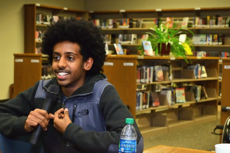 Student talking in the microphone