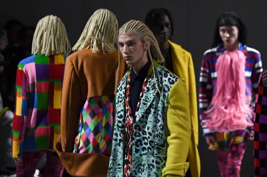 White models in Japanese fashion brand Comme des Garcons’ show wear cornrow wigs this past January. Photo from Getty Images.