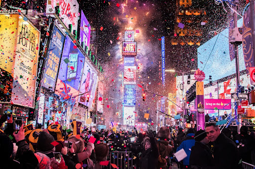 The Times Square Ball Drop from Manhattan, New York City is one of the most famous New Year’s Day traditions.