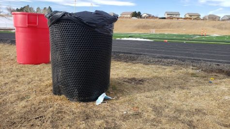 A mask outside of the turf field.