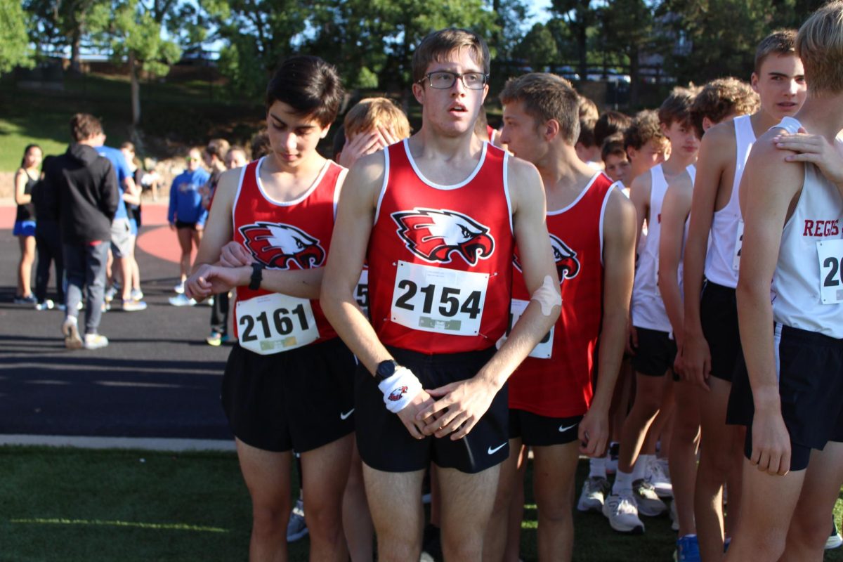 Cody Campbell (Sophomore) at the start line focusing and getting mentally prepared before the race started.