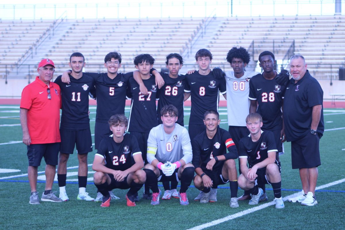 The EHS boy's varsity soccer teams seniors prepare to take the field against Grandview.