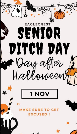 A poster promoting Senior Ditch Day on November 1st