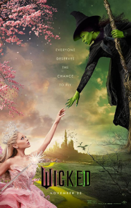 The Wicked movie poster offers a glimpse into the stunning visuals utilized in the film. (Rotten Tomatoes)