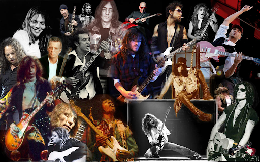 A collage of the greatest Guitarists of all time