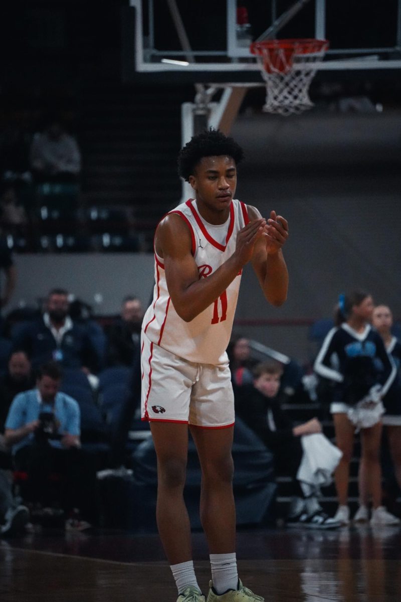 Sophomore Kris Coleman hyping up his team to gain back some momentum.