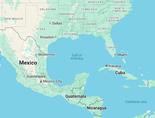 The Gulf of Mexico has officially been renamed the “Gulf of America” on Google Maps.